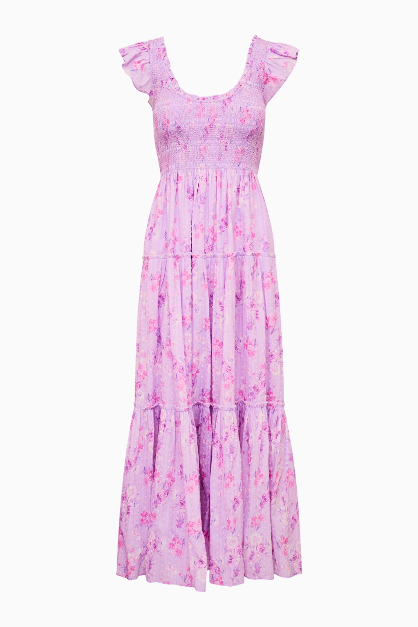 Chessie Fragrance Print Cotton Maxi Dress