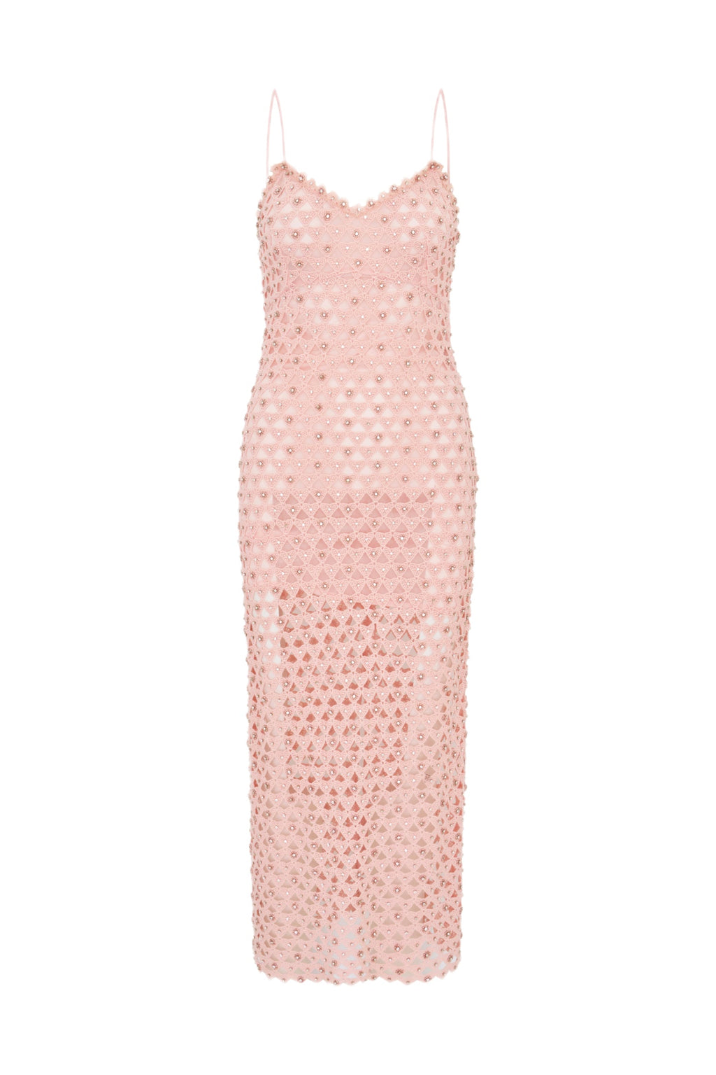 Lunaria Rhinestone Cotton Lace Maxi Dress