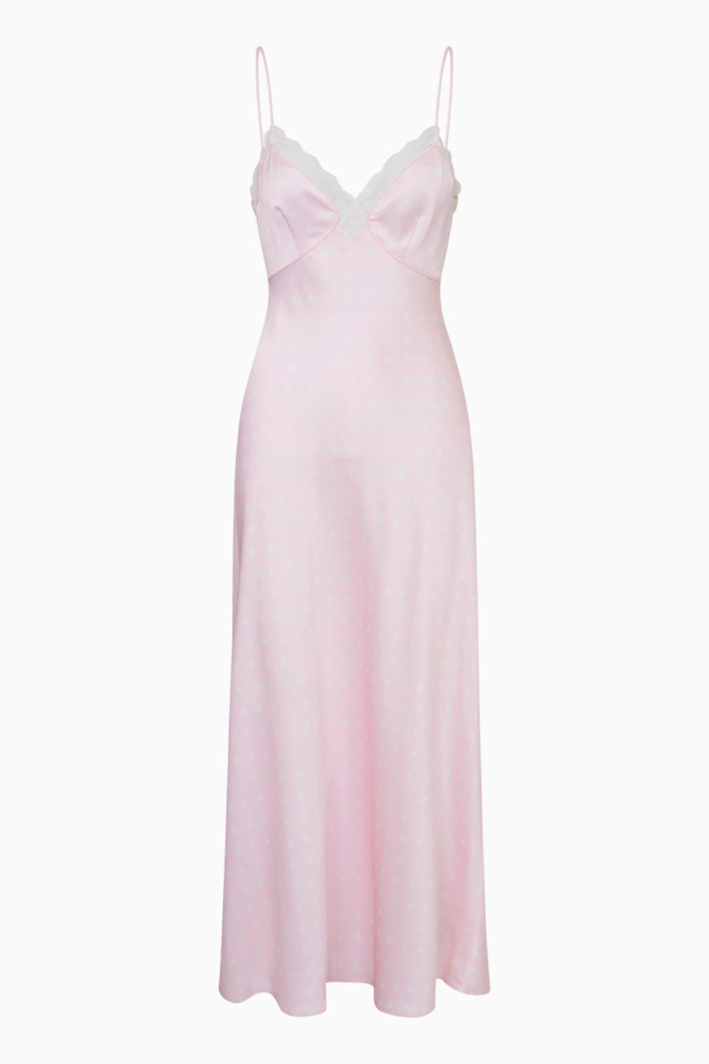 Manuela Satin Polkadot Maxi Slip Dress
