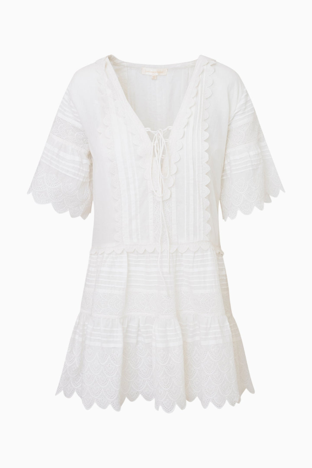 Orcia Cotton Scalloped Mini Dress