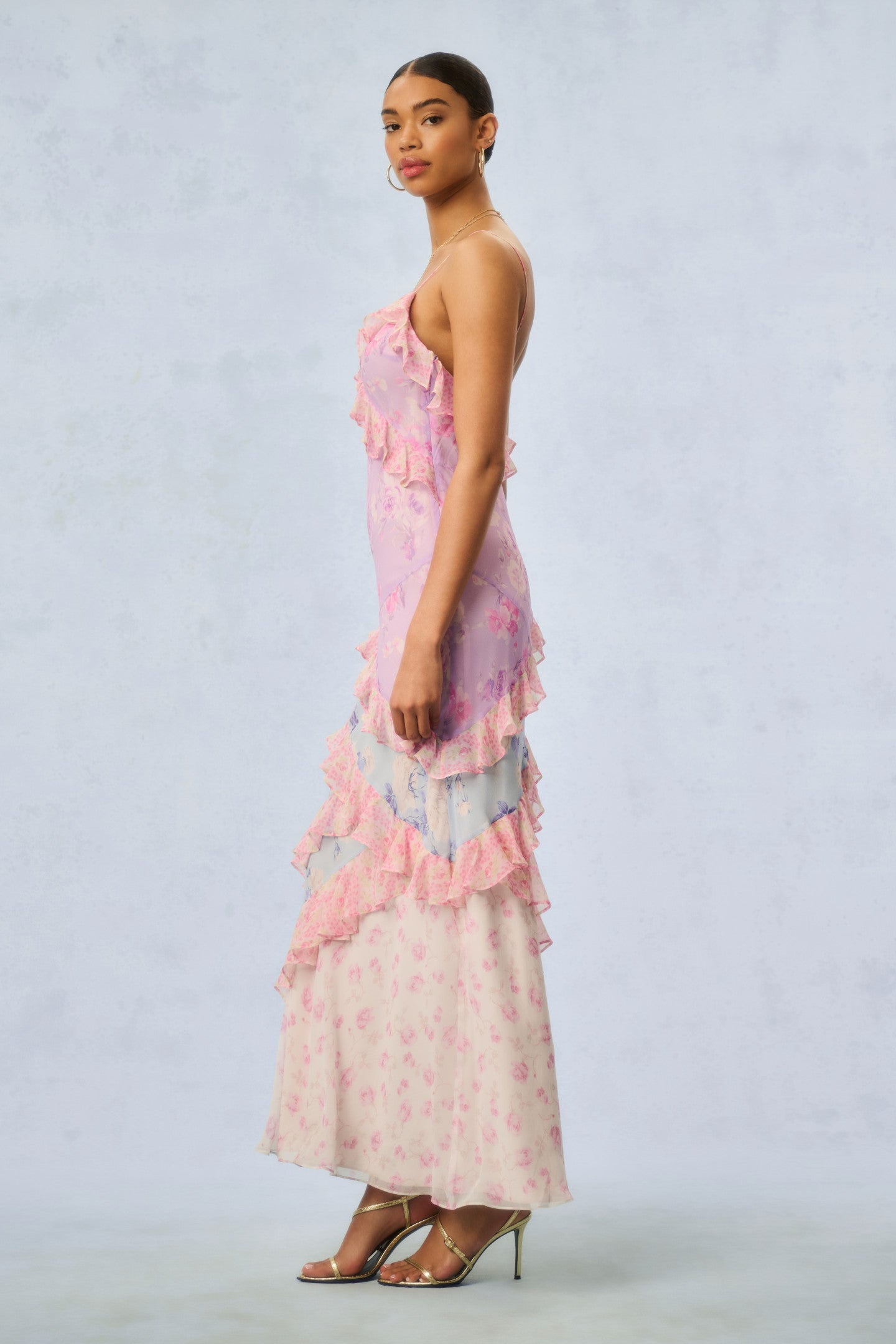 Rialto Silk Fragrance Mixed Print Dress