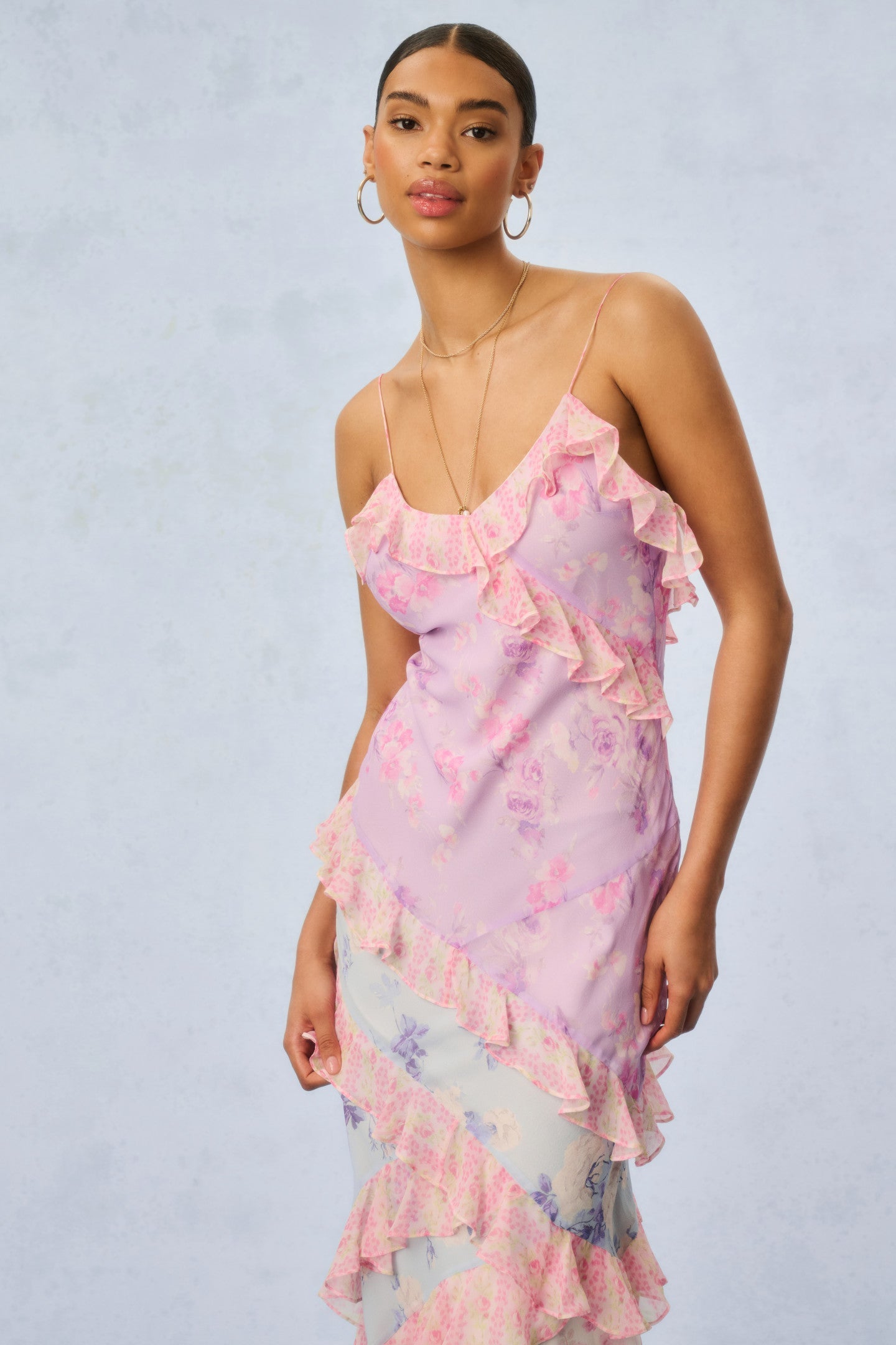 Rialto Silk Fragrance Mixed Print Dress