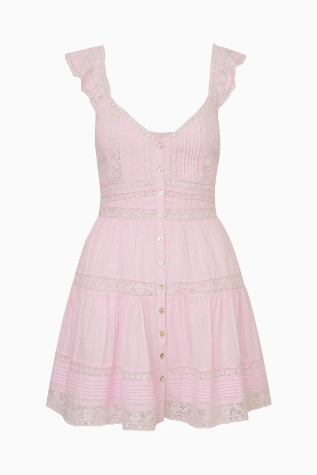 Rietta Cotton Lace-Trimmed Mini Dress