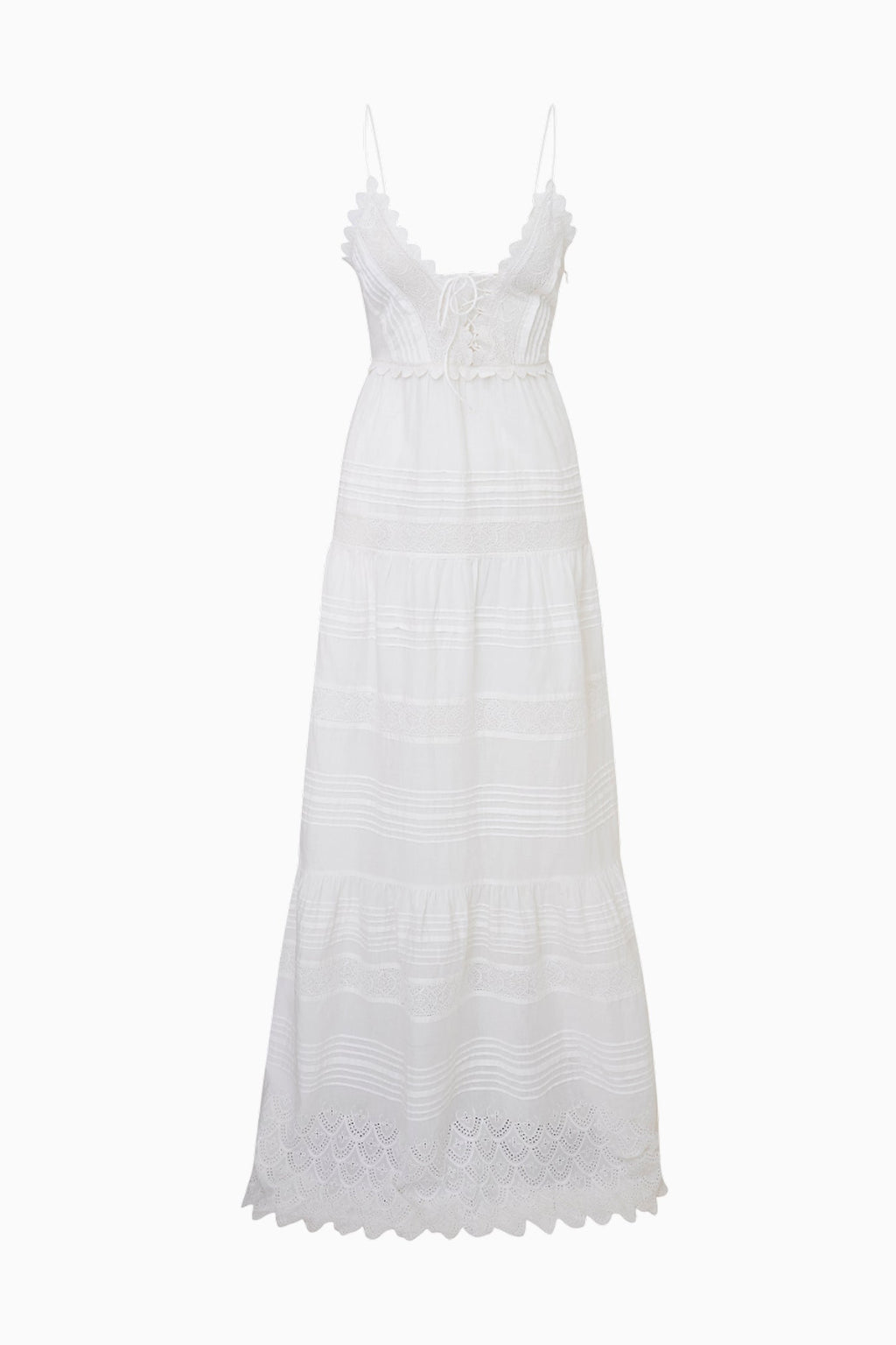 Terria Cotton Scalloped Maxi Dress