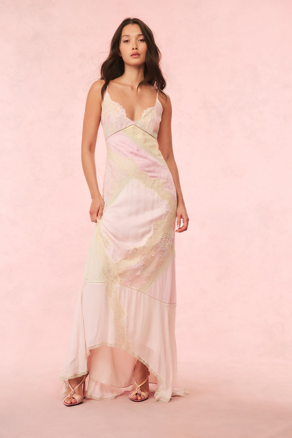 Bancila Lace Patchwork Maxi Dress